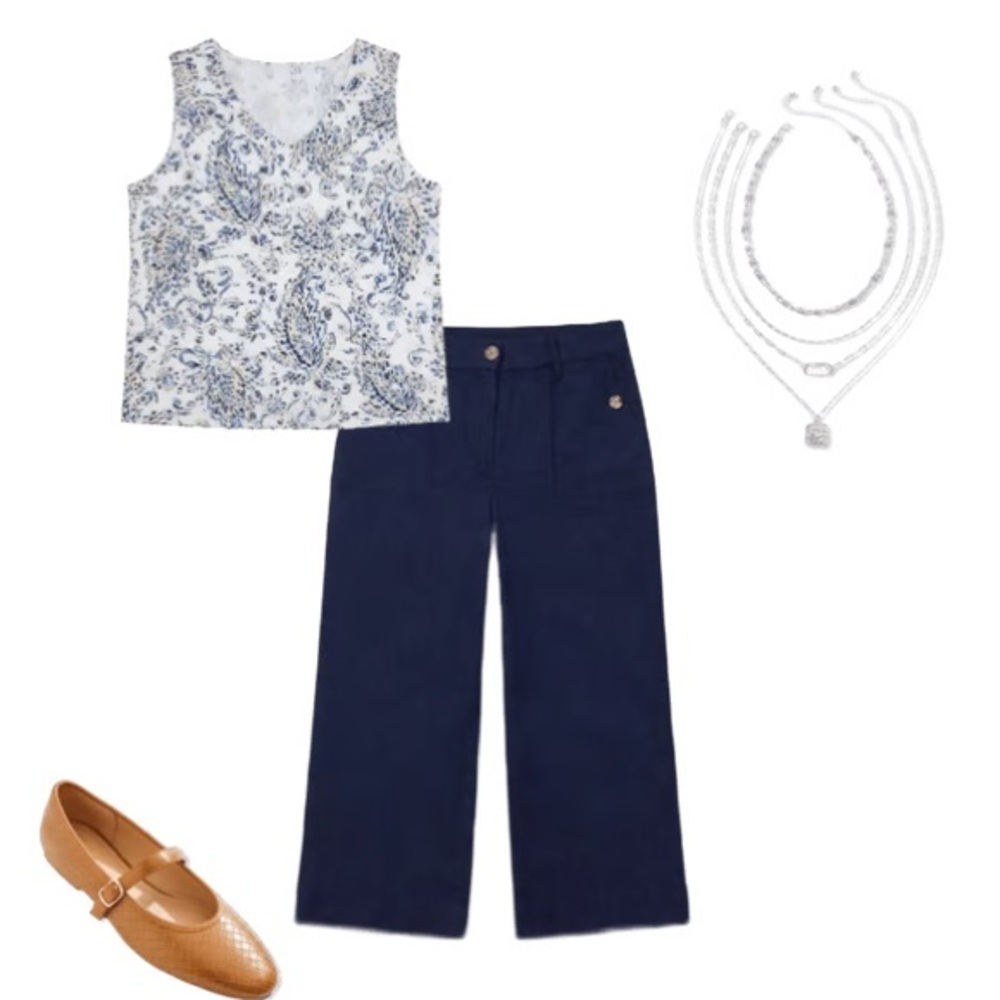 Cato Navy Sailor High-Rise Wide Leg Pants